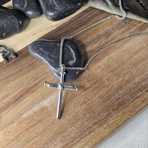Silver Nail Cross Pendant